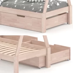 Lit Cabane Tipi 200cm Nature & 2 Tiroirs -Meubles Pour Enfants ad05da28609b4f9e9ecc0a766e778bcf