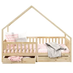 Lit Cabane ALVA 90x190 Cm -Meubles Pour Enfants b02146532b3e4098ac777944eb3d899b