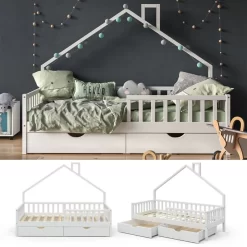 Lit Cabane Noemi 200cm Blanc & 2 Tiroirs -Meubles Pour Enfants b4988bdb03224e83b069888d6f8cd6e5