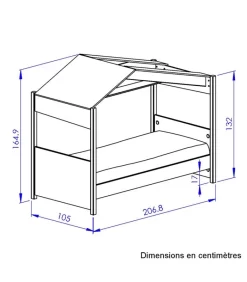 Lit Cabane Industriel 90x200 Cm - Dakar 9 Lit Cabane Industriel 90x200 Cm - Dakar -Meubles Pour Enfants b7a9a8d2bbf94282b0ba28041e85b9a1