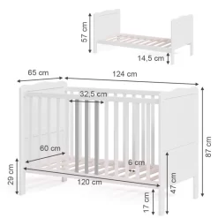 Lit Bébé Tobi Blanc -Meubles Pour Enfants b8e0ca751bdf46a290e3e8a71021b1c3