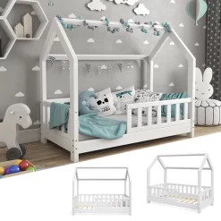 Lit Cabane Wiki 70x140cm Blanc -Meubles Pour Enfants c448d2423d974bec9b60db21573580f6
