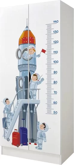 Armoire Blanche Roma /motif Fusée/