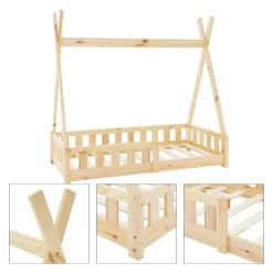 Lit D'enfant Tipi Antichute 140x70cm -Meubles Pour Enfants d4a0a27fa78e489f8233d289abbfd4c1