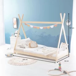 Lit Tipi ELIN 90x200 Cm -Meubles Pour Enfants de3bcf57f35141aca76a1c7bbe3d0319