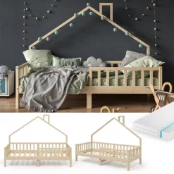 Lit Cabane Noemi 200x90cm Avec Matelas -Meubles Pour Enfants de8d60987075420e9e253f99bb301c90