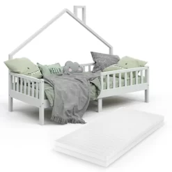 Lit Cabane Noemi 200 Cm Blanc & Matelas -Meubles Pour Enfants e24cfb8cfebd408fa2142653fd0cfe47