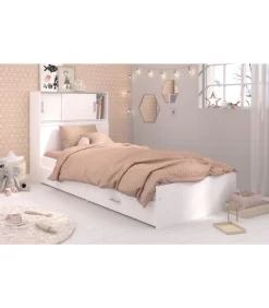 Lit Blanc Avec Rangements Snoop -Meubles Pour Enfants e44350849f2247f8bc6b08cae04748bd