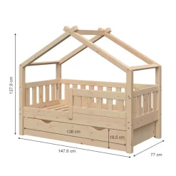 Lit Cabane Design 70x140cm Avec Matelas -Meubles Pour Enfants e5e01875d83949b9b9cee991fd60044c