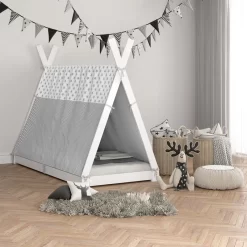 Lit Cabane Tipi 200x90cm Nature & Toile -Meubles Pour Enfants ed671371674c4199919ccbe57e9cf257