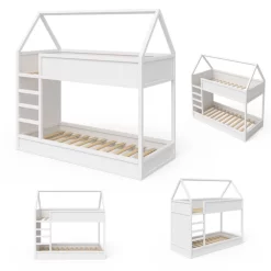Lit à étage Massimo 200x90cm Blanc -Meubles Pour Enfants f136bdc73d254a92ac707c68b66c898b