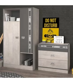 Armoire 2 Portes Avec Penderie Fabric -Meubles Pour Enfants f288d31b836e4910aa7ef7a4af65375e