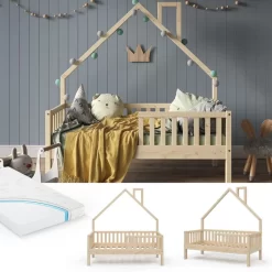 Lit Cabane Noemi 70x140cm Avec Matelas -Meubles Pour Enfants f482e1f22eb74dbf8d48d9031011eee2