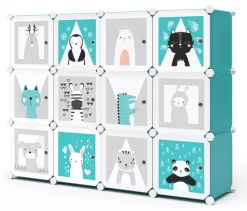 Armoire Andy Bleu Modulable Grande