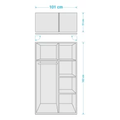 Armoire 2 Portes Avec Penderie Fabric -Meubles Pour Enfants kleiderschrank fabric i 2 tuerig esche grau mit dekoprint 5037040